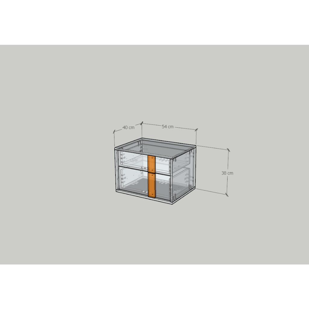  HAPPY FURNITURE , Táp đầu giường 2 ngăn kéo - SPACE, THK_280 , 54cm x 40cm x 38cm DxRxC 