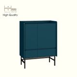  HAPPY FURNITURE , Tủ lưu trữ 2 ngăn kéo 2 cửa mở chân sắt - LAVIA , TCM_169 , 80cm x 40cm x 104cm 