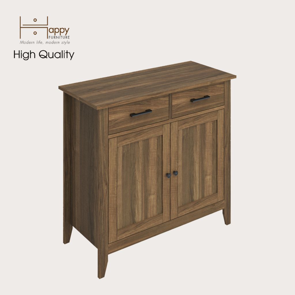  HAPPY FURNITURE , Tủ đựng đồ 2 ngăn kéo 2 cửa mở - CANA , THK_001 , 91cm x 40cm x 84cm 