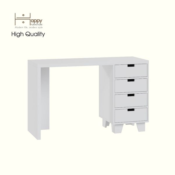  HAPPY FURNITURE , ALVA - Bàn làm việc 4 ngăn kéo, BAN_126 , 120cm x 45cm x 75cm DxRxC 