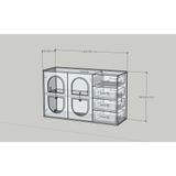 HAPPY FURNITURE , Tủ quần áo 4 ngăn kéo 2 cửa mở - MAY , TLT_059 , 140cm x 45cm x 84cm DxRxC 
