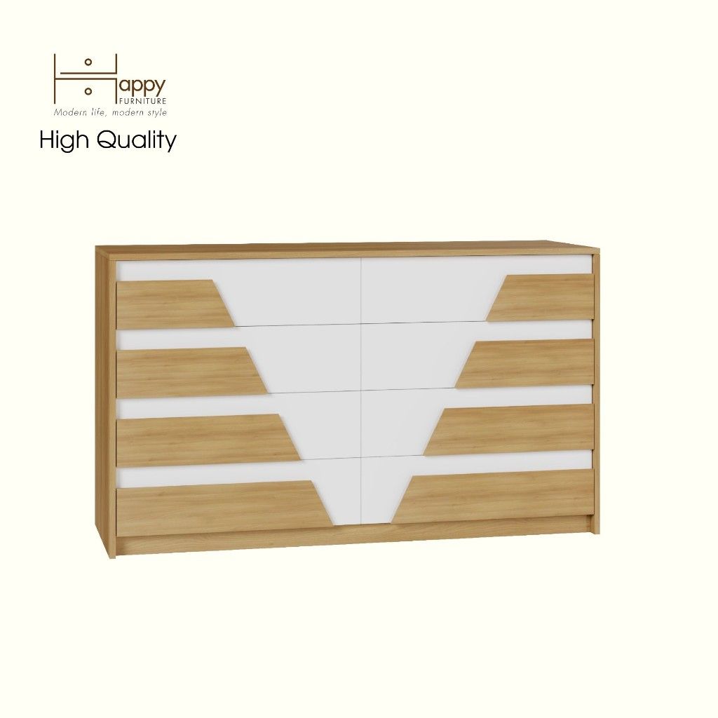  HAPPY FURNITURE , Tủ quần áo 8 ngăn kéo - PONIX , THK_114 , 140cm x 45cm x 82cm 