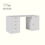  HAPPY FURNITURE , MATTA - Bàn làm việc 5 ngăn kéo 1 cửa mở , BAN_124 , 160cm x 59cm x 75cm DxRxC 