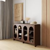  HAPPY FURNITURE , Tủ lưu trữ 4 cửa kính - CHEVY, TLT_048 , 160cm x 40cm x 98cm DxRxC 