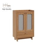  HAPPY FURNITURE , Tủ giày 2 cánh mây - MEYDAN , TCM_055 , 65cm x 34cm x 100cm 
