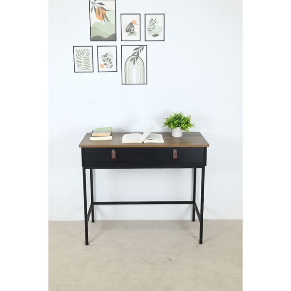  HAPPY FURNITURE , Bàn trang điểm chân sắt - NOMIA , BAN_039 , 90cm x 45cm x 75cm 