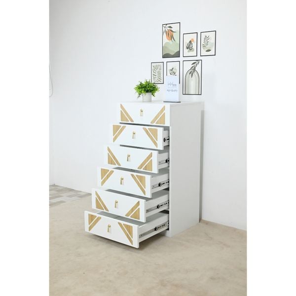  HAPPY FURNITURE , Tủ lưu trữ 6 ngăn kéo - CHARIS , THK_118 , 56cm x 45cm x 108cm 