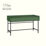  HAPPY FURNITURE , Bàn làm việc 2 ngăn kéo chân sắt - LAVIA , BAN_087, 140cm x 59cm x 80cm 
