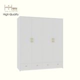  HAPPY FURNITURE , Tủ quần áo 4 cửa mở 4 ngăn kéo - NERIS , TCM_150 , 160cm x 54cm x 180cm 