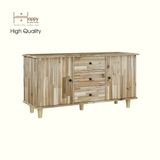  HAPPY FURNITURE , Gỗ tự nhiên , Kệ TV 2 cửa mở 3 ngăn kéo - FARAH , KTV_056 , 120cm x 40cm x 60cm 