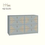  HAPPY FURNITURE , Tủ lưu trữ 8 ngăn kéo - CHARIS , THK_119 , 128cm x 45cm x 78cm 
