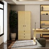 HAPPY FURNITURE , Gỗ tự nhiên , Tủ quần áo 2 cửa mở gỗ Plywood - SANARI , TCM_199 , 80cm x 59cm x 180cm DxRxC 