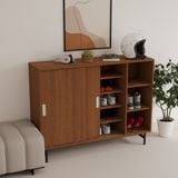  HAPPY FURNITURE , Tủ giày 2 cửa lùa chân sắt - LILY , TCL_021 , 128cm x 36cm x 98cm 