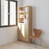  HAPPY FURNITURE , Kệ sách 6 tầng 2 cửa mở - CATY, KSA_076 , 80cm x 28cm x 202cm DxRxC 