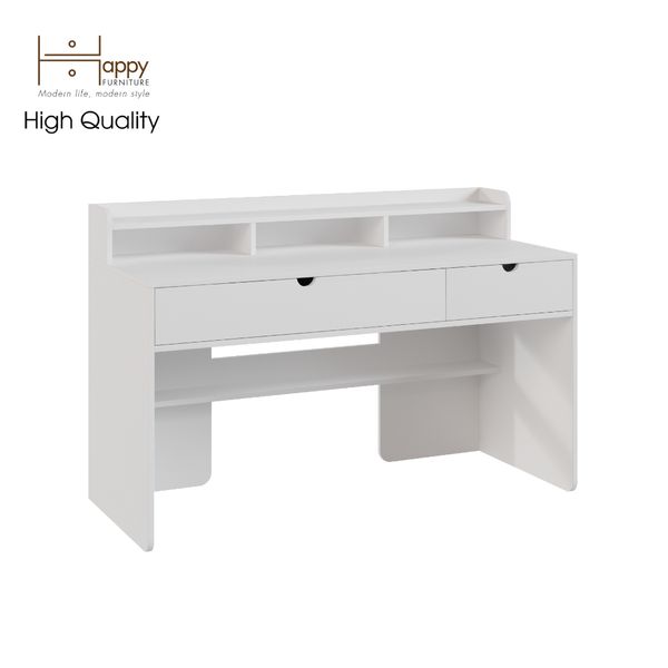  HAPPY FURNITURE , Bàn làm việc 2 ngăn kéo - CIRCLE , BAN_046 , 140cm x 60cm x 91cm 