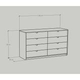  HAPPY FURNITURE , Tủ đựng đồ 8 ngăn kéo - CIRCLE , THK_085, 136cm x 45cm x 78cm 