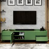  HAPPY FURNITURE , Kệ TV 2 cánh mở 4 ngăn kéo chân sắt - LAVIA , KTV_044 , 200cm x 40cm x 54cm 