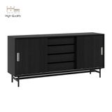  HAPPY FURNITURE , Tủ lưu trữ 4 ngăn cánh lùa chân sắt - LUCA , TCL_022 , 150cm x 36cm x 70cm 