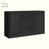 HAPPY FURNITURE , MATTA - Tủ lưu trữ 2 cánh mở 4 ngăn kéo, TCM_210 , 140cm x 40cm x 82cm DxRxC 