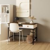  HAPPY FURNITURE , Bàn làm việc đơn chân sắt - NOMIA , BAN_038 , 110cm x 55cm x 75cm 