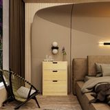  HAPPY FURNITURE , Gỗ tự nhiên , Tủ lưu trữ 3 ngăn kéo gỗ Plywood - AIDAN , THK_195 , 60cm x 32cm x 82cm DxRxC 