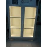 HAPPY FURNITURE , kệ sách 3 tầng cửa kính tích hợp đèn LED - CATY , KSA_012_LED , 80cm x 30cm x 106cm 