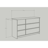  HAPPY FURNITURE , Tủ lưu trữ 3 tầng 6 ngăn kéo - NOMIA , THK_066 , 108cm x 35cm x 64cm 