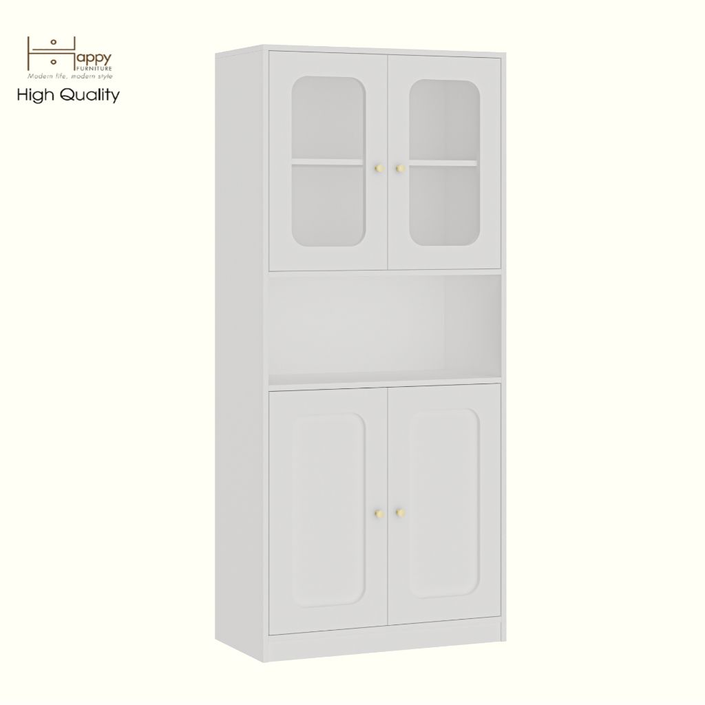  HAPPY FURNITURE , Tủ lưu trữ 4 cửa kính - NOAH , TCM_271 , 80cm x 40cm x 180cm DxRxC 