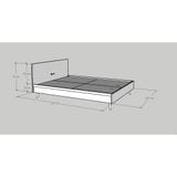  HAPPY FURNITURE , Giường ngủ chân gỗ chéo - OSRI , GNG_025 GNG_026 GNG_027 GNG_068 , 207x35cm , dài x cao 