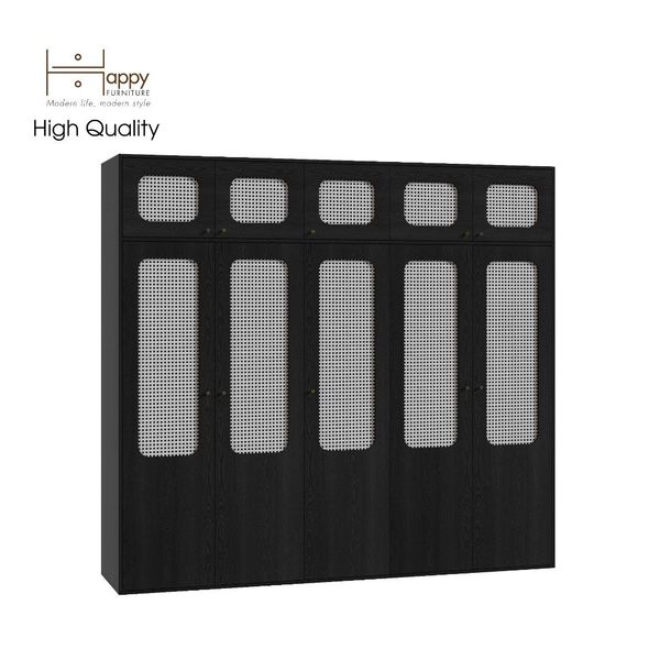  HAPPY FURNITURE , Tủ quần áo 2m4x2m2 cánh mây - MEYDAN , TCM_052 , 240cm x 58cm x 220cm 