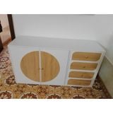  HAPPY FURNITURE , Tủ lưu trữ 2 cửa mở 4 ngăn kéo - BANA , TCM_126 , 140x40x76cm 