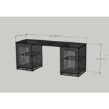  HAPPY FURNITURE , Bàn làm việc 2 cửa mở - TASY ,BAN_155, 180cm x 55cm x 75cm DxRxC 