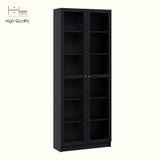  HAPPY FURNITURE , Kệ sách 6 tầng cửa kính - CATY, KSA_074 , 80cm x 30cm x 202cm DxRxC 