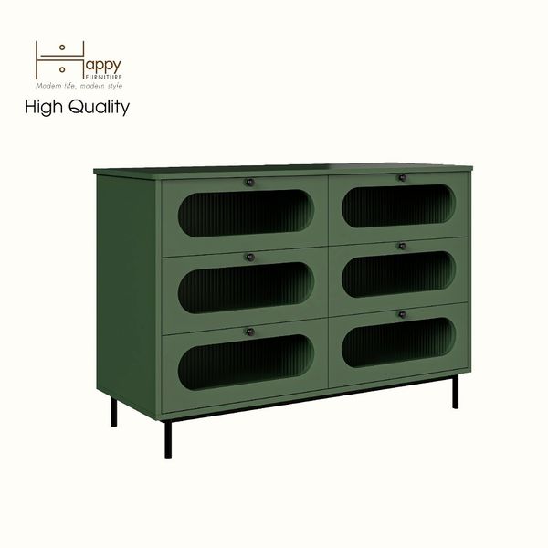 HAPPY FURNITURE , Tủ lưu trữ 6 ngăn kéo chân sắt - SISEEL , THK_173 , 120cm x 45cm x 82cm 