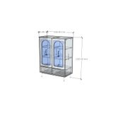  HAPPY FURNITURE , Tủ lưu trữ cửa kính 2 cánh mở 2 hộc kéo chân sắt - SISEEL , TCM_183 , 83cm x 40cm x 110cm 
