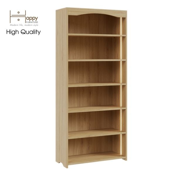  HAPPY FURNITURE , Kệ sách 6 ngăn tích hợp đèn Led - CATY , KSA_029_LED , 70cm x 30cm x 160cm 