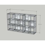  HAPPY FURNITURE ,COMBO 2 kệ sách - CHANN, KSA_113 , 134cm x 28cm x 80cm DxRxC 
