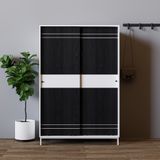  HAPPY FURNITURE , Tủ quần áo 2 cánh lùa chân sắt - TAKO , TCL_035 , 120cm x 54cm x 180cm 