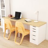  HAPPY FURNITURE , Bàn làm việc 2 bên ngăn tủ 2 chân sắt - LIDA , BAN_026 BAN_027 