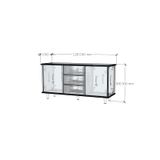  HAPPY FURNITURE , Gỗ tự nhiên , Kệ TV 2 cửa mở 3 ngăn kéo - FARAH , KTV_056 , 120cm x 40cm x 60cm 