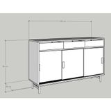  HAPPY FURNITURE , Tủ lưu trữ 3 cửa lùa chân sắt - LILY , TCL_016 , 150cm x 40cm x 90cm 