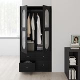  HAPPY FURNITURE , Tủ quần áo 2 cửa mở 4 ngăn kéo - MAY , TCM_249 , 92cm x 59cm x 190cm DxRxC 