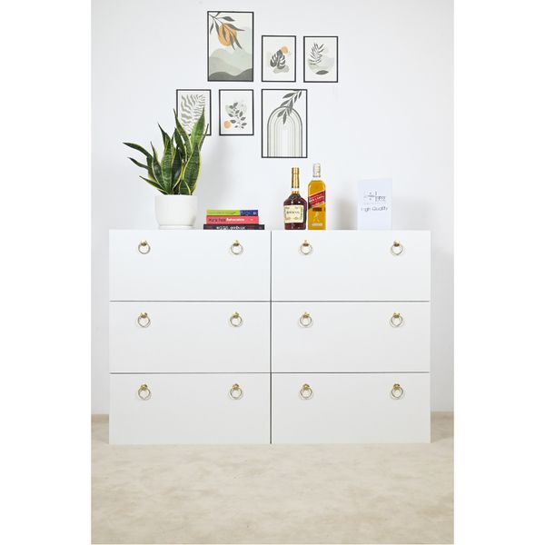  HAPPY FURNITURE , Tủ đựng đồ 6 ngăn kéo - WESLEY , THK_044 , 120cm x 45cm x 80cm 