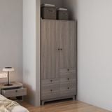  HAPPY FURNITURE , Tủ quần áo 2 cửa mở 5 ngăn kéo - KINA , TCM_039 , 90cm x 58cm x 180cm 