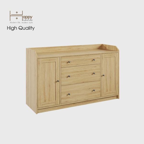  HAPPY FURNITURE , Tủ 2 cửa mở 3 ngăn kéo - CANA , THK_007 , 140cm x 46cm x 84cm 
