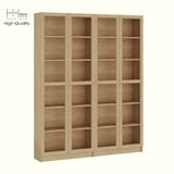  HAPPY FURNITURE , COMBO 2 kệ sách 6 tầng cửa kính - CATY , KSA_087 , 160cm x 30cm x 202cm DxRxC 