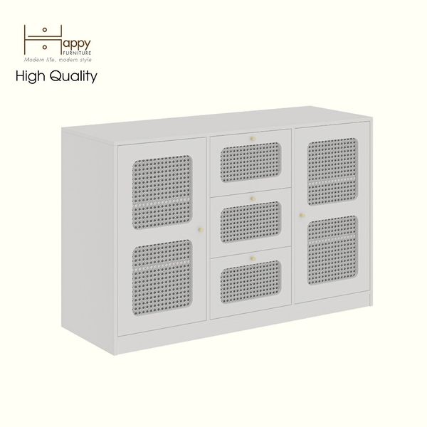  HAPPY FURNITURE , Tủ lưu trữ 3 ngăn kéo 2 cửa mở - MAY , TLT_061 , 140cm x 50cm x 90cm DxRxC 