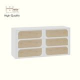  HAPPY FURNITURE , Tủ đựng đồ 6 ngăn kéo - BANA , THK_123 , 140cm x 45cm x 68cm 