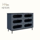 HAPPY FURNITURE , Tủ lưu trữ 6 ngăn kéo chân sắt - SISEEL , THK_173 , 120cm x 45cm x 82cm 