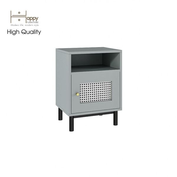 HAPPY FURNITURE , Táp đầu giường 1 cửa mở chân săt - ROTAN , TCM_135 , 42cm x 37cm x 58cm 